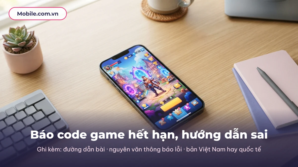 Báo code game hết hạn hoặc hướng dẫn sai cho Đội ngũ biên tập Mobile.com.vn
